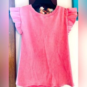 Zara ruffle sleeve ribbed T. Excellent condition worn once.